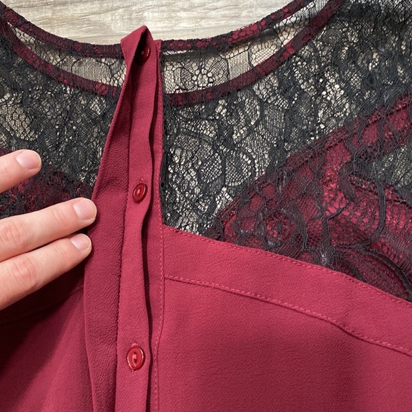 ASTR • Maroon + Lace Long Sleeve - Picture 6 of 7